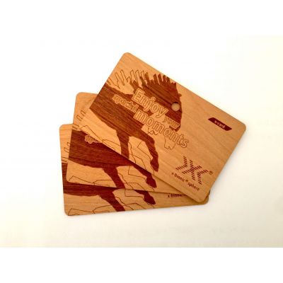 Custom Logo Mifare 1K RFID Wooden Card For Hotel